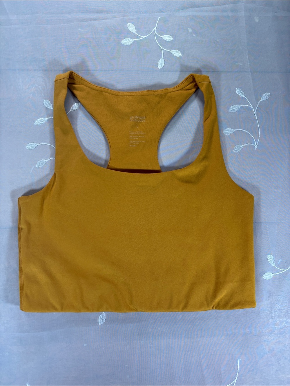 girlfriend collective mustard sports bra - racerback Woman Size Medium